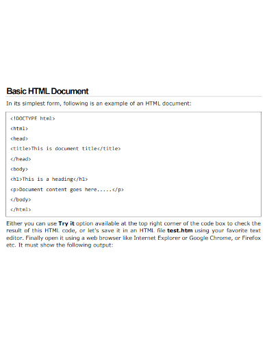 HTML - Examples, PDF | Examples