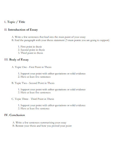 proper essay outline format