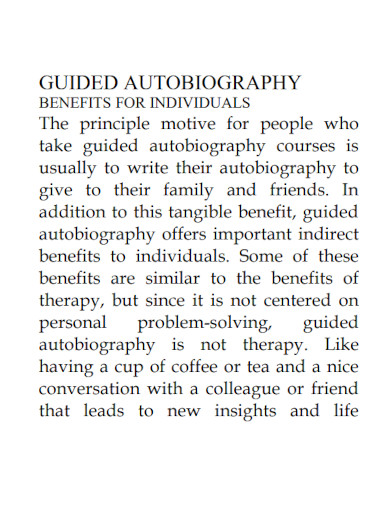 benefits of autobiography