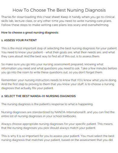 best nursing diagnosis