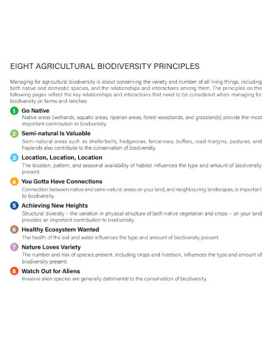 biodiversity principals