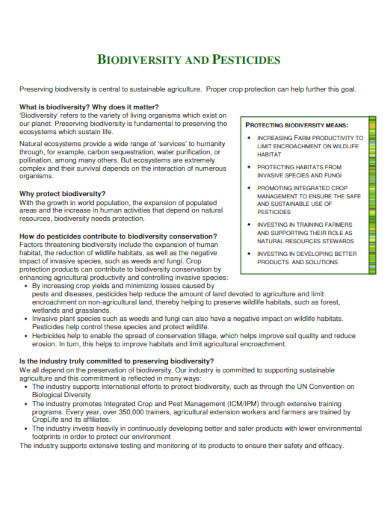 biodiversity and pesticides
