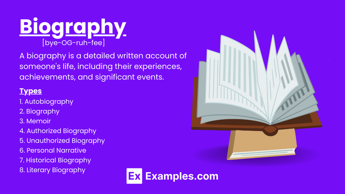 one page biography example
