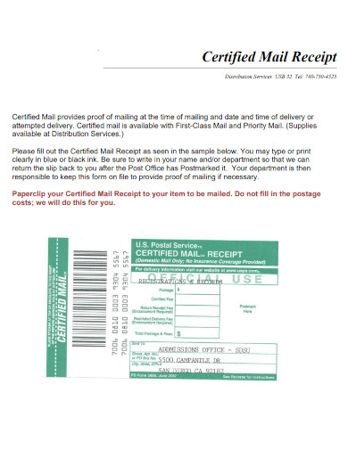 certified mail receipt 