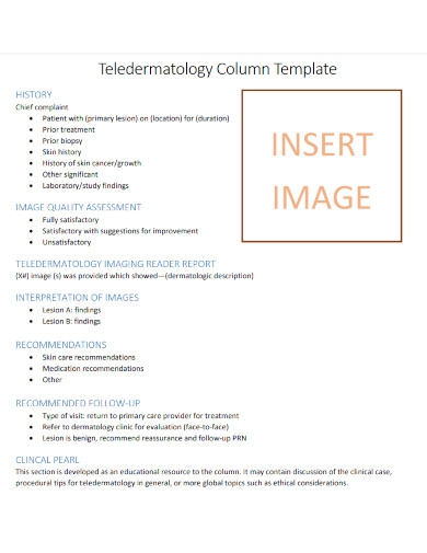 chief complaint teledermatology template