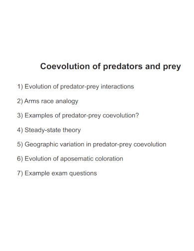 coevolution of predators and prey