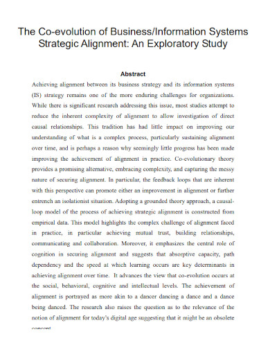 coevolution of strategic alignment