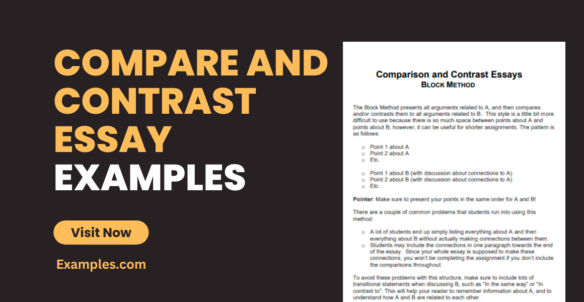 compare and contrast essay examples