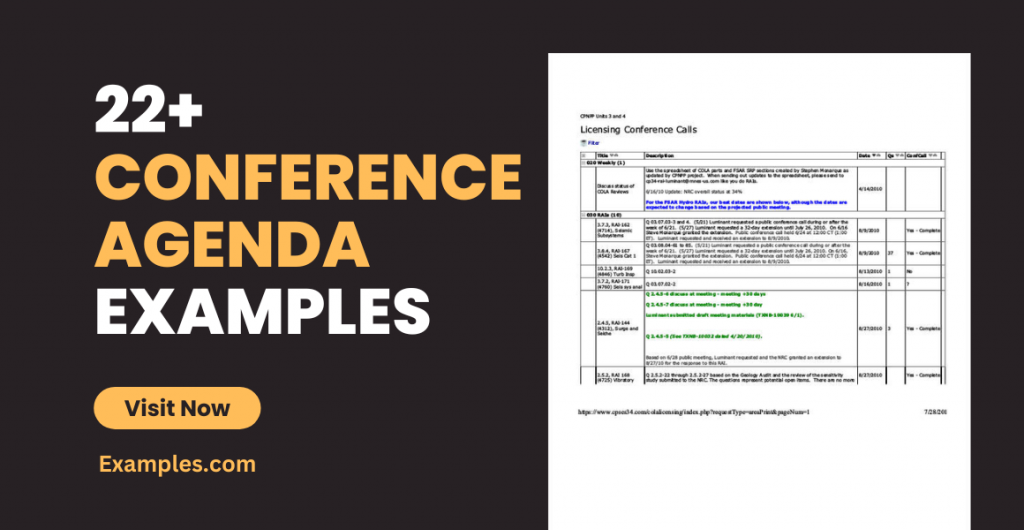 Conference Agenda Examples