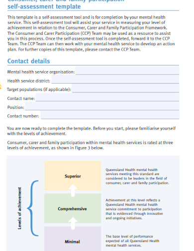consumer family participation self assessment template