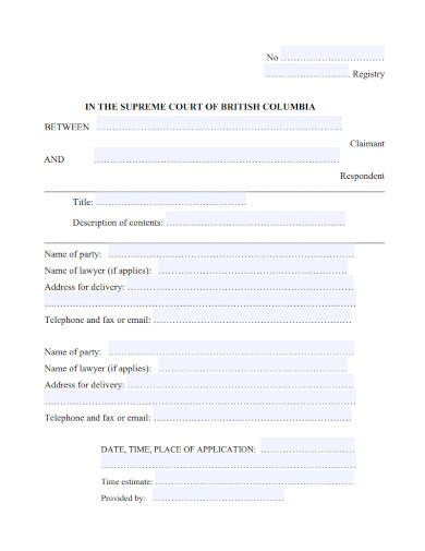 cover page supreme court form