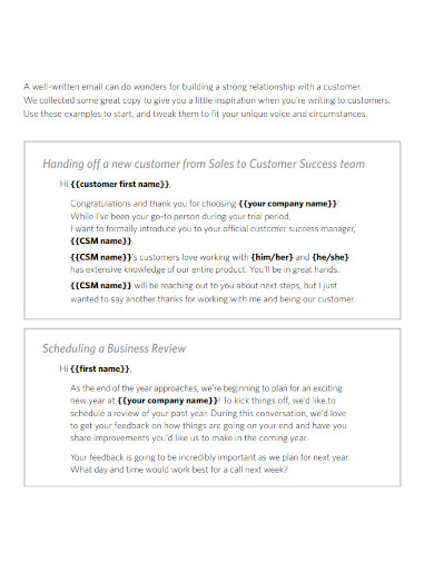 customer success email template