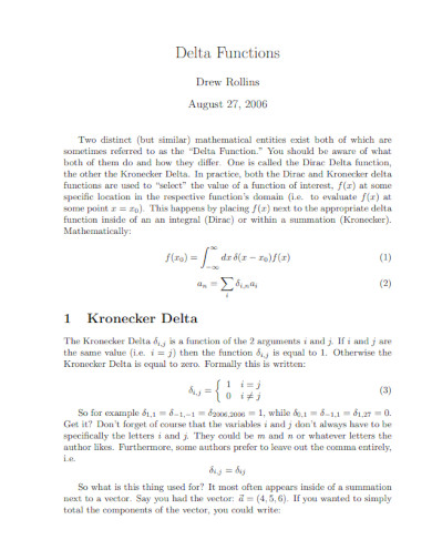 delta function example
