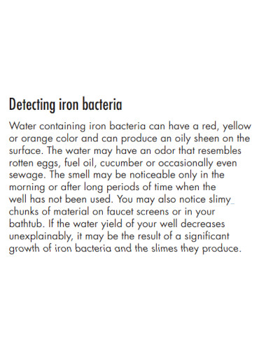 detecting iron bacteria