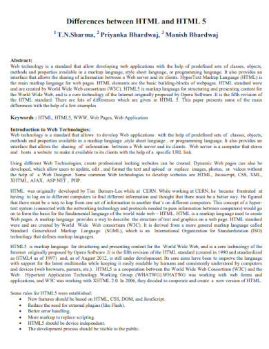 HTML - 99+ Examples, Format, How to Build, PDF