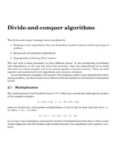 divide and conquer algorithms