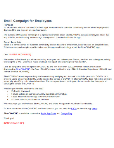 email campaign for employees