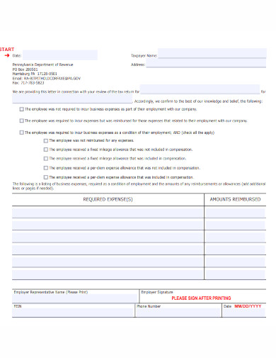employer tax deduction letter template