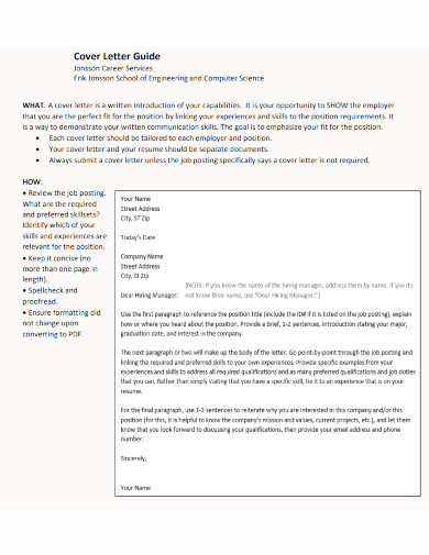 engineering cover letter guide