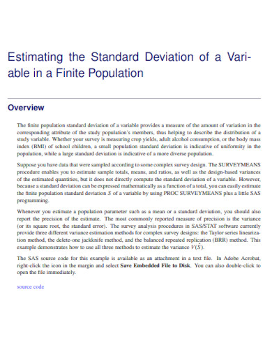 estimating the standard deviati