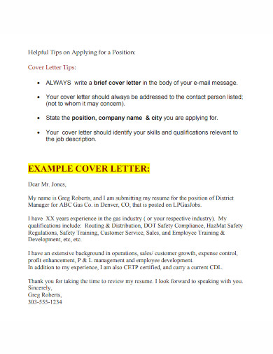 example of customer service cover letter 