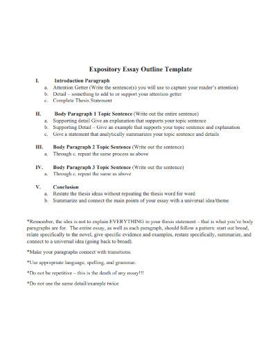 expository essay outline template 