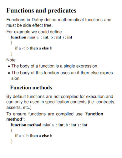 function and predicates