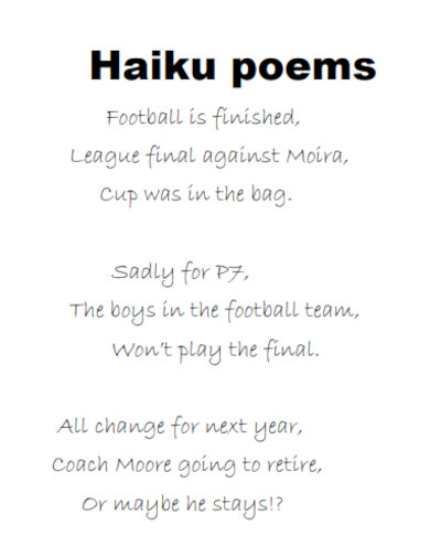general haiku poem