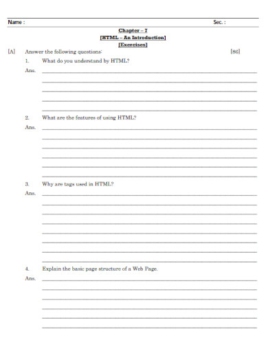 html 3rd term worksheet