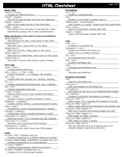 HTML - 99+ Examples, Format, How to Build, PDF