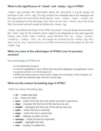 html example