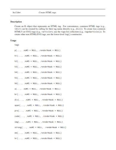 HTML - 99+ Examples, Format, How to Build, PDF