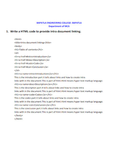 HTML - 99+ Examples, Format, How to Build, PDF