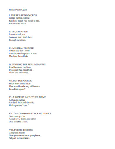 Haiku Poem - Examples, PDF | Examples