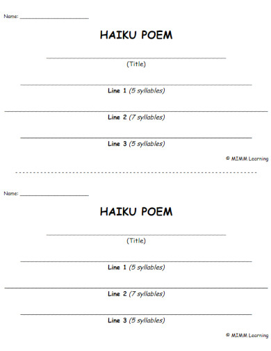 haiku poem template