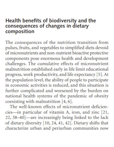 health benefits of biodiversity