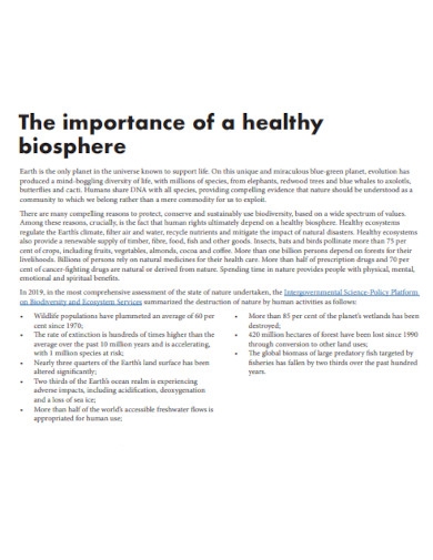 healthy biosphere