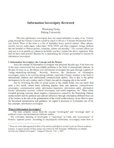 information sovereignty reviewed