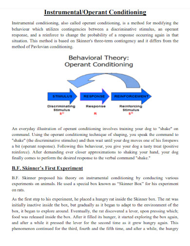Operant Conditioning - Examples, PDF | Examples