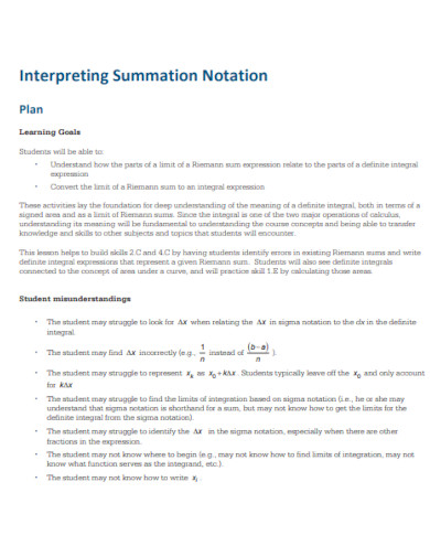 interpreting summation