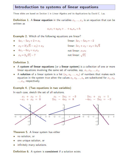 introduction to systems of linear equations