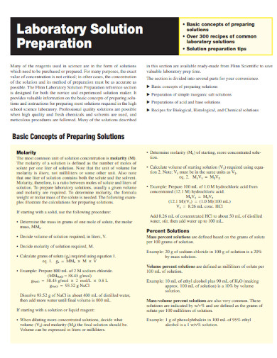 laboratory solution preparation 