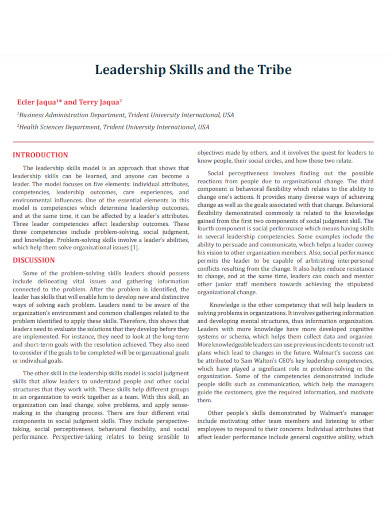 leadership skills and the tribe template 
