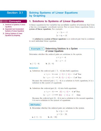 Linear Equations - Examples, Format, How to Graph, PDF
