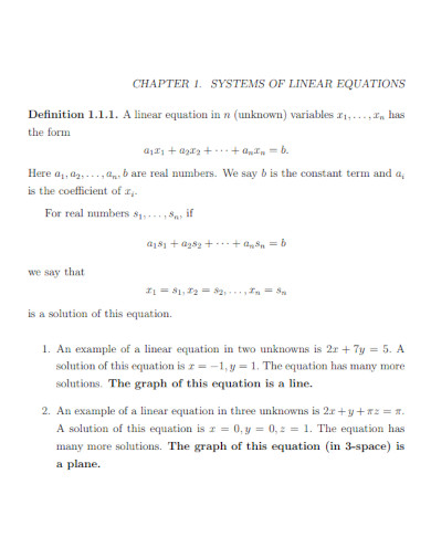 linear equations example