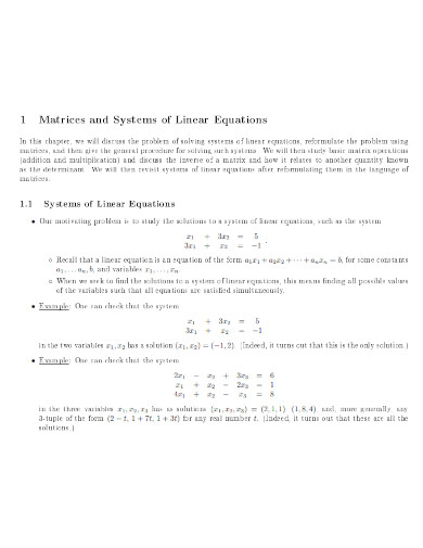 linear equations pdf template