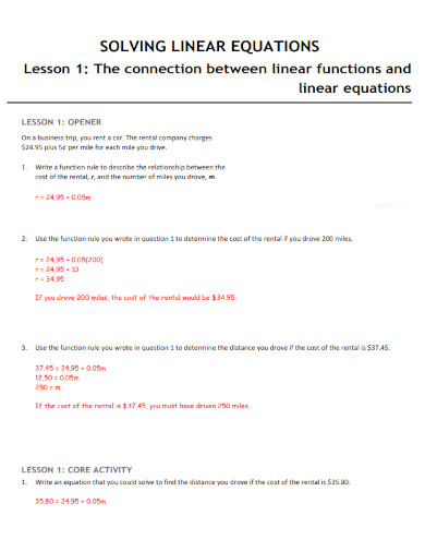 linear equations topic
