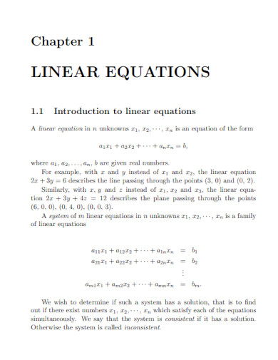 linear equations with real numbers
