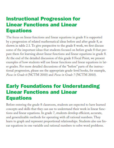 linear functions and linear equations