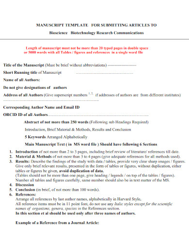 manuscript template for submitting article 